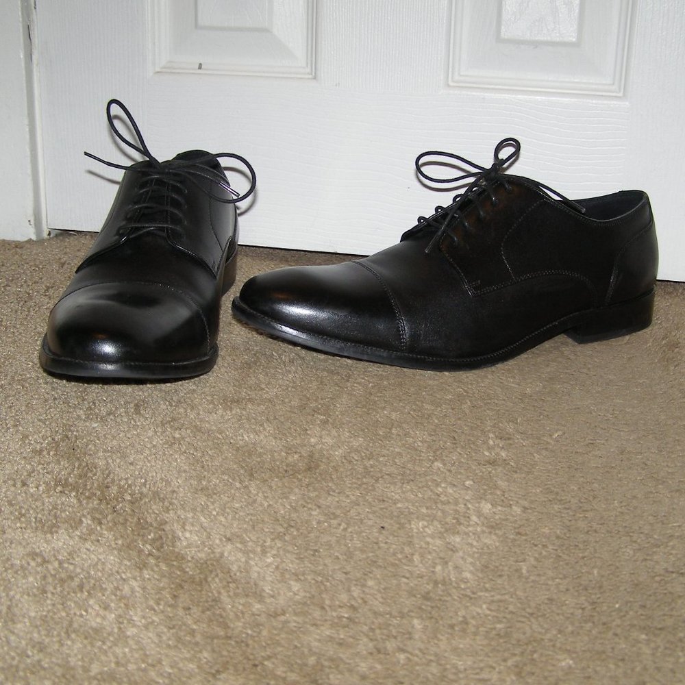 👞 MENS sz 13 Cole Haan Black Leather Cap toe Dress Shoes - Picture 3 of 10